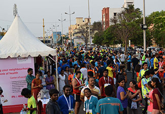 Health stalls at Teenduruns Chennai Express 5K Marathon| Besant Nagar beach| Kauvery Hospital Chennai